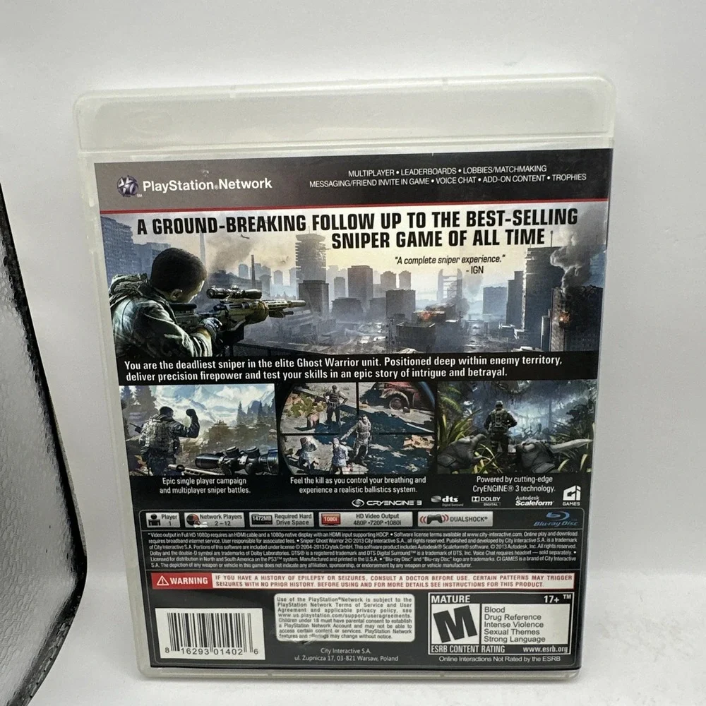 Sniper 2 Ghost Warrior PS3 Sony PlayStation 3 2016 CIB Complete Manual EXCELLENT